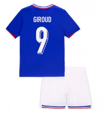 Frankrike Olivier Giroud #9 Hemmaställ Barn EM 2024 Kortärmad (+ Korta byxor)